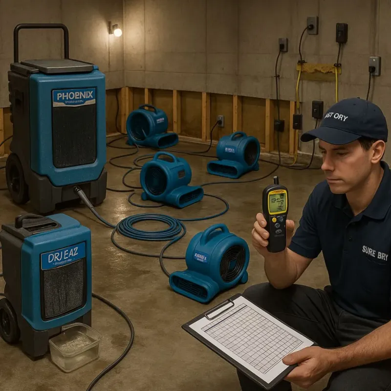 Structural Drying and Dehumidification process in Maplewood, MO